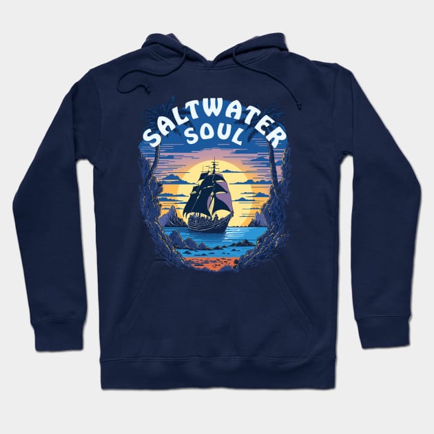 Saltwater Soul - Old Navy Ship Hoodie by TMBTM